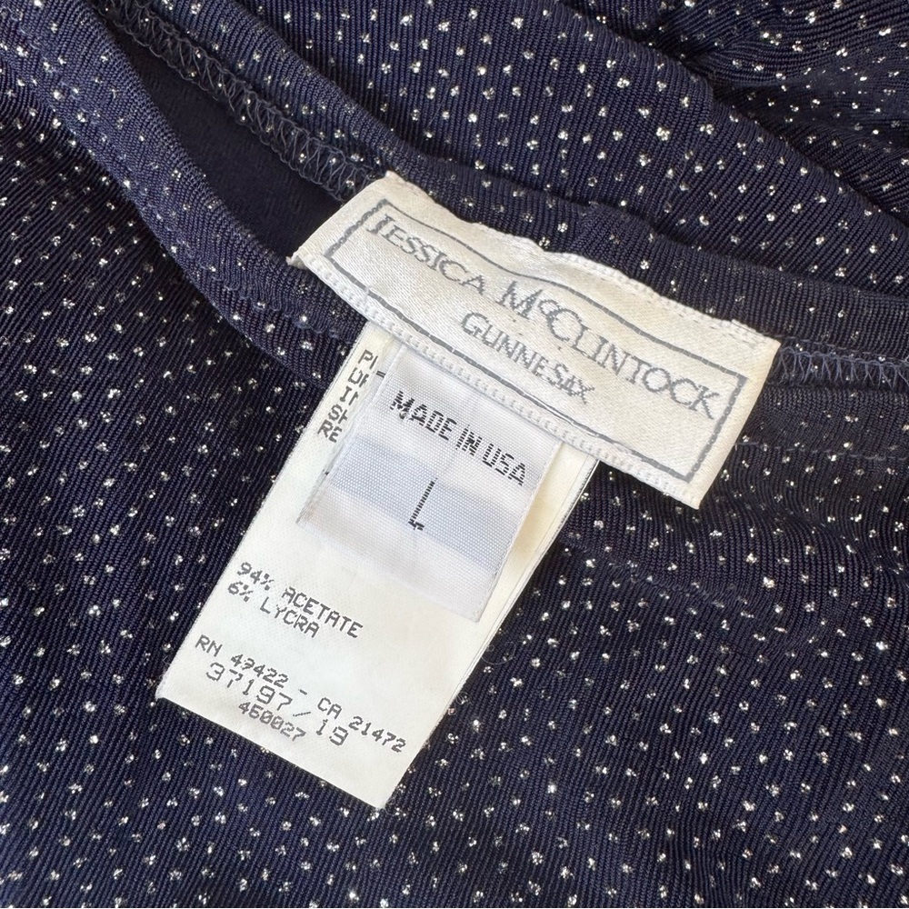 Jessica McClintock Gunne Sax vintage sequin navy sheath Dress gown